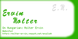 ervin molter business card